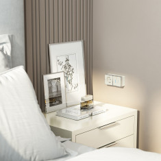 Выключатель двухклавишный с подсветкой Gallant слоновая кость W5020103 &mdash; Multielectrika