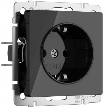 Розетка с заземлением (черный акрил) W1171048 &mdash; Multielectrika