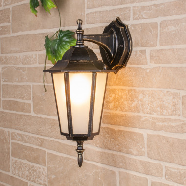 Уличный настенный светильник GL 1004D черное золото — Multielectrika