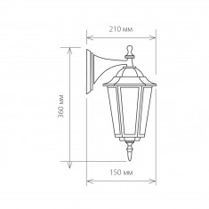 Уличный настенный светильник GL 1004D черное золото &mdash; Multielectrika