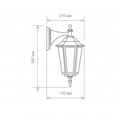 Уличный настенный светильник GL 1004D черное золото — Multielectrika