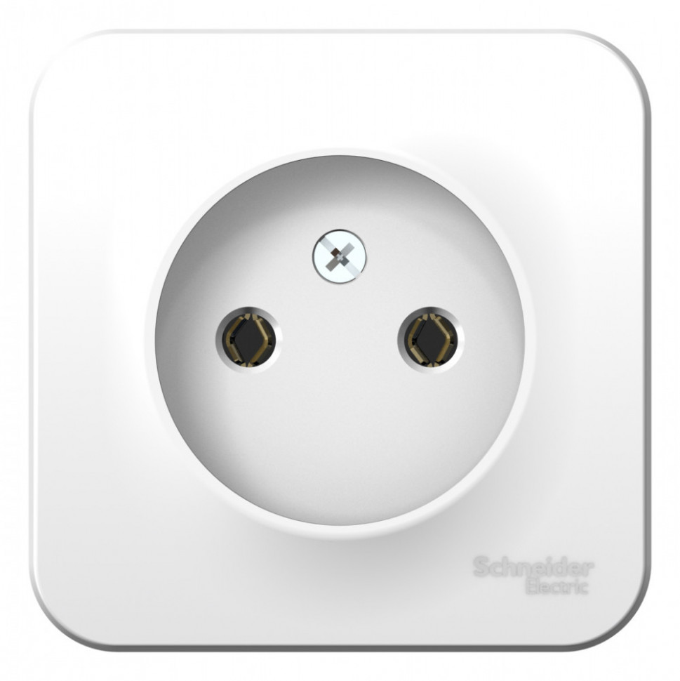 Розетка силовая Systeme Electric Blanca без заземления, с монтаж. пластиной, белая 16А фото 1 — Multielectrika