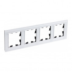 Рамка Schneider Electric Atlas Design Nature на 4 поста, белое стекло &mdash; Multielectrika