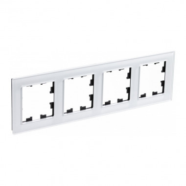 Рамка Schneider Electric Atlas Design Nature на 4 поста, белое стекло — Multielectrika