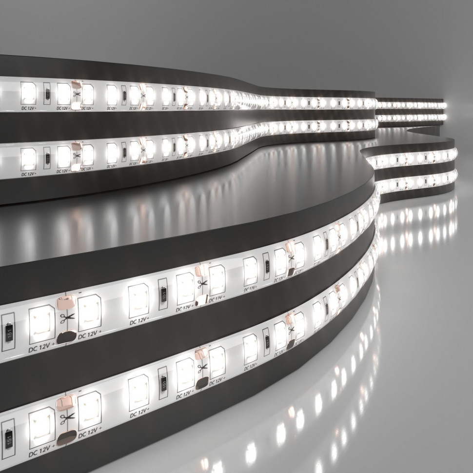 Светодиодная лента 12 В 9,6 Вт/м 120 Led/м 2835 IP65, дневной белый 4200K, 5 м Лента светодиодная 12V 9,6W 120Led 2835 IP65 дневной белый, 5м фото 1 — Multielectrika