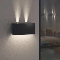 Уличный настенный светодиодный светильник с регулируемыми лучами WINNER DOUBLE LED IP54 35137/W черный &mdash; Multielectrika