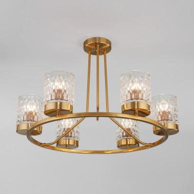 Потолочная люстра со стеклянными плафонами 60127/6 латунь — Multielectrika