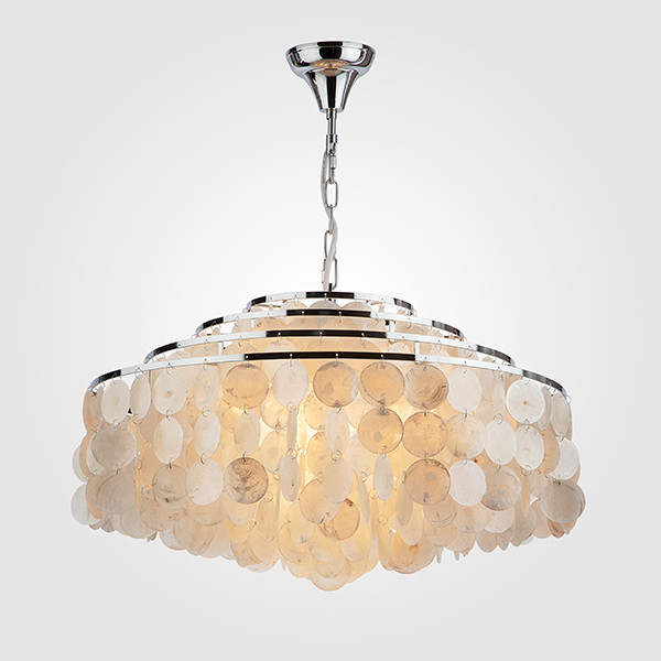 Умная люстра с перламутром 3535/6 хром / перламутр фото 1 — Multielectrika