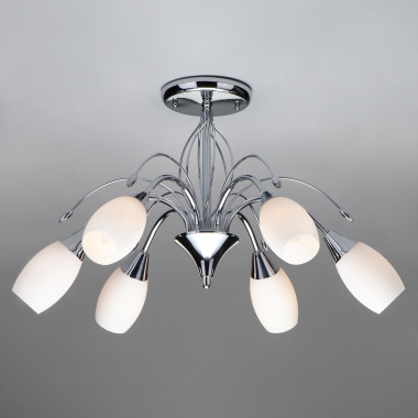 Люстра потолочная с плафонами из стекла 22080/6 хром — Multielectrika