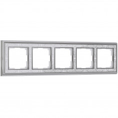 W0051431/ Рамка на 5 постов Palacio Gracia (хром/белый) W0051431 &mdash; Multielectrika