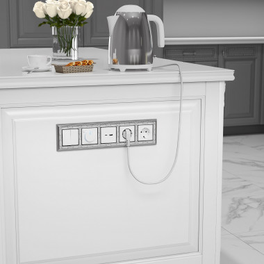 W0051431/ Рамка на 5 постов Palacio Gracia (хром/белый) W0051431 — Multielectrika