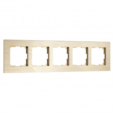Рамка из металла на 5 постов AluMax шампань алюминий W0053511 &mdash; Multielectrika