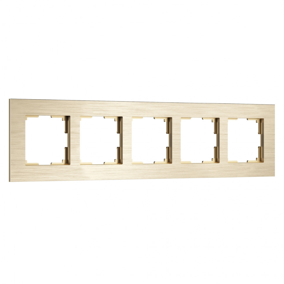 Рамка из металла на 5 постов AluMax шампань алюминий W0053511 фото 1 &mdash; Multielectrika