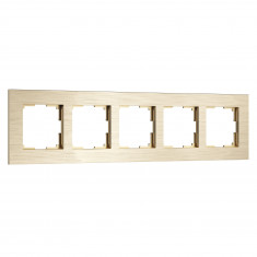 Рамка из металла на 5 постов AluMax шампань алюминий W0053511 &mdash; Multielectrika