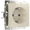 Розетка с заземлением и шторками (слоновая кость) W1171103 фото 1 — Multielectrika