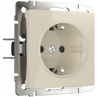 Розетка с заземлением и шторками (слоновая кость) W1171103 &mdash; Multielectrika