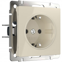 Розетка с заземлением и шторками (слоновая кость) W1171103 &mdash; Multielectrika