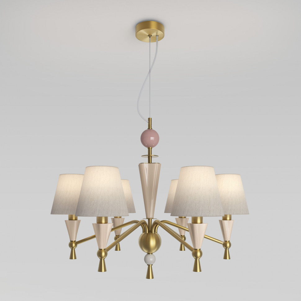 Умная люстра с декором из керамики 101014/6 фото 1 &mdash; Multielectrika