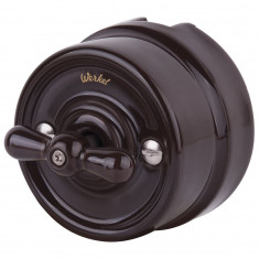 Выключатель на 4 положения двухклавишный коричневый ретро W5620014 &mdash; Multielectrika