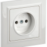 Розетка без заземления без защитных шторок 10А в сб. IEK Brite РСР10-1-0-БрБ белая