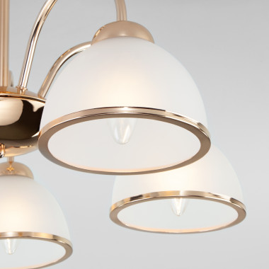 Потолочная люстра со стеклянными плафонами 30174/5 золото — Multielectrika