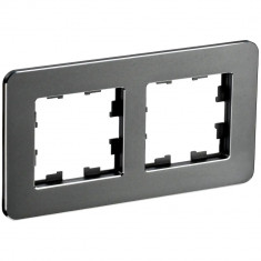 Рамка на 2 поста IEK Brite РУ-2-1-Бр металл титан RE &mdash; Multielectrika