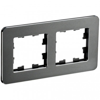 Рамка на 2 поста IEK Brite РУ-2-1-Бр металл титан RE — Multielectrika