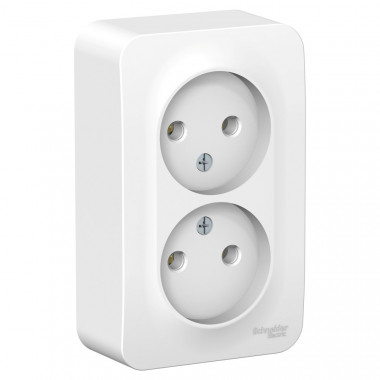 Розетка двойная Systeme Electric Blanca без заземления, белая 16А — Multielectrika