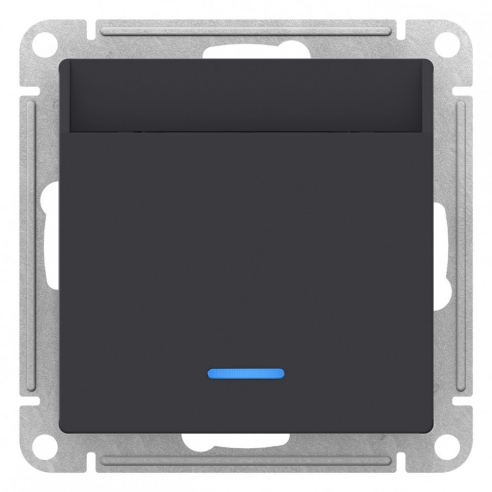 Выключатель для гостиниц Schneider Electric Atlas Design с подсветкой, карбон фото 1 — Multielectrika