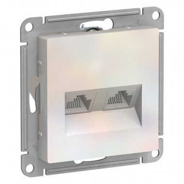 Розетка двойная Schneider Atlas Design RJ-45 кат. 5е, жемчуг — Multielectrika