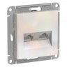 Розетка двойная Schneider Atlas Design RJ-45 кат. 5е, жемчуг