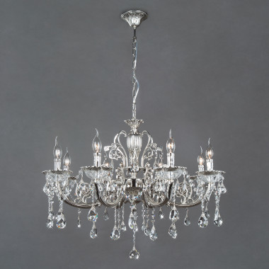 Подвесная люстра с хрусталем 230/8 серебряный — Multielectrika