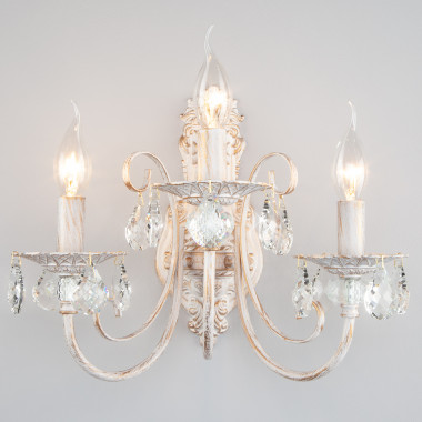 Бра с хрусталем 3305/3  белый с золотом / прозрачный хрусталь — Multielectrika