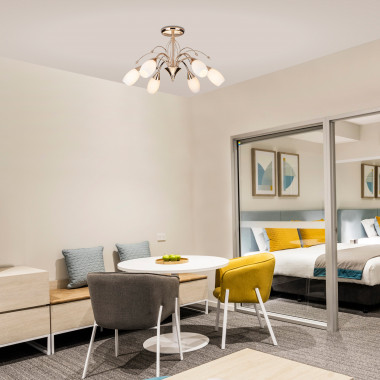 Потолочная люстра со стеклянными плафонами 22080/6 золото — Multielectrika