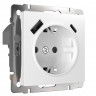 Розетка с заземлением, шторками и USB тип A+C (белый) W1171701