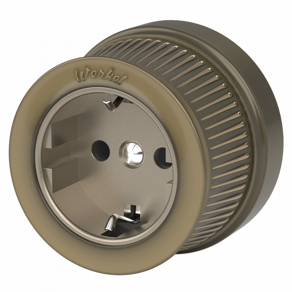 Розетка с заземлением бронзовый ретро W5771012 фото 1 &mdash; Multielectrika