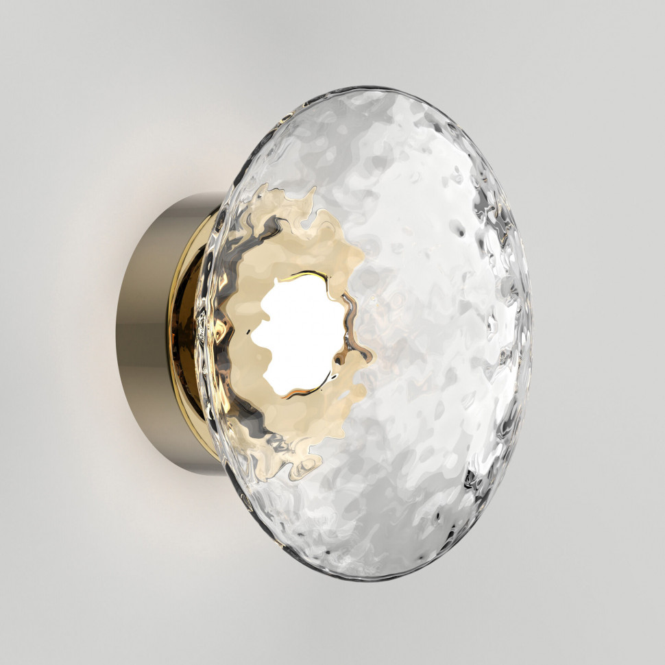 Настенный светильник с прозрачным стеклянным плафоном 50389/1 LED латунь фото 1 &mdash; Multielectrika