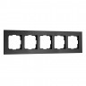 Рамка из металла на 5 постов AluMax черный алюминий W0053508