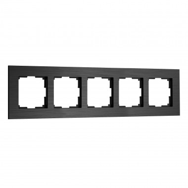 Рамка из металла на 5 постов AluMax черный алюминий W0053508 &mdash; Multielectrika