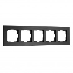 Рамка из металла на 5 постов AluMax черный алюминий W0053508 &mdash; Multielectrika