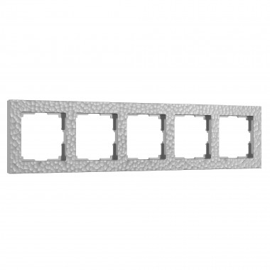 Рамка из поликарбоната на 5 постов Hammer серебряный W0052406 — Multielectrika