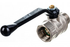Шаровой кран Н/В Ду-25 /1" ручка черная Bugatti OREGON 03050074 &mdash; Multielectrika