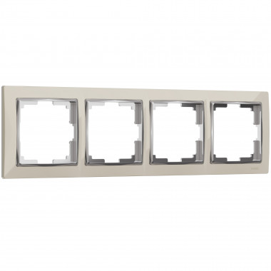 Рамка на 4 поста (слоновая кость/хром) WL03-Frame-04-ivory — Multielectrika