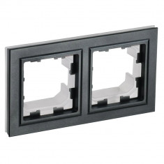 Рамка на 2 поста IP44 IEK Brite РУ-2-БрЧ-44 черная &mdash; Multielectrika