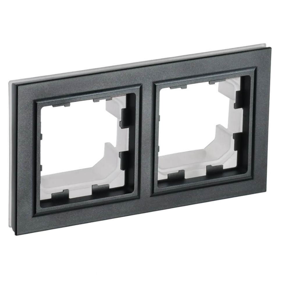 Рамка на 2 поста IP44 IEK Brite РУ-2-БрЧ-44 черная фото 1 — Multielectrika