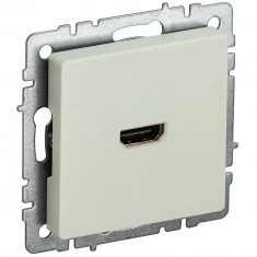 Розетка HDMI IEK Brite РHDMI-0-БрКр бежевая &mdash; Multielectrika