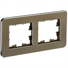 Рамка на 2 поста IEK Brite РУ-2-1-Бр металл латунь RE &mdash; Multielectrika