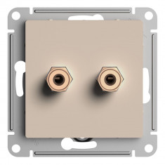 Аудиорозетка двойная Systeme Electric AtlasDesign, песочный &mdash; Multielectrika