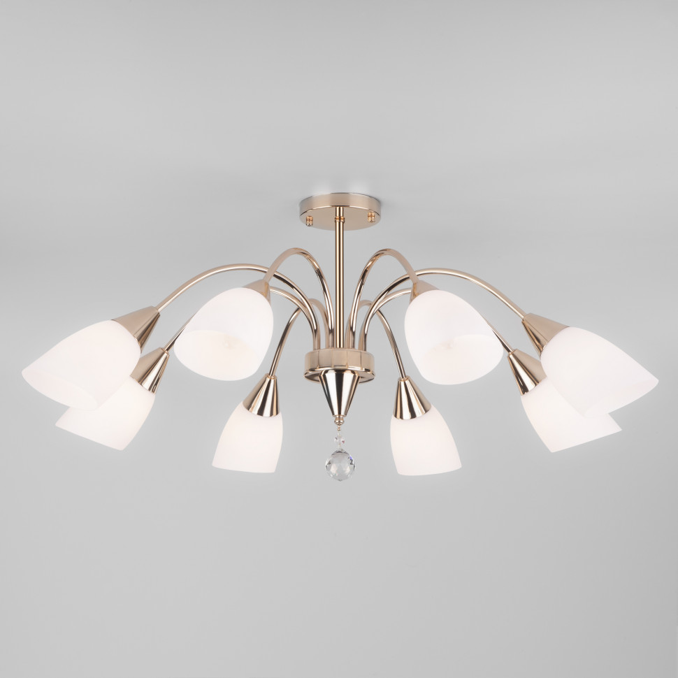 Потолочная люстра со стеклянными плафонами 30149/8 золото фото 1 — Multielectrika
