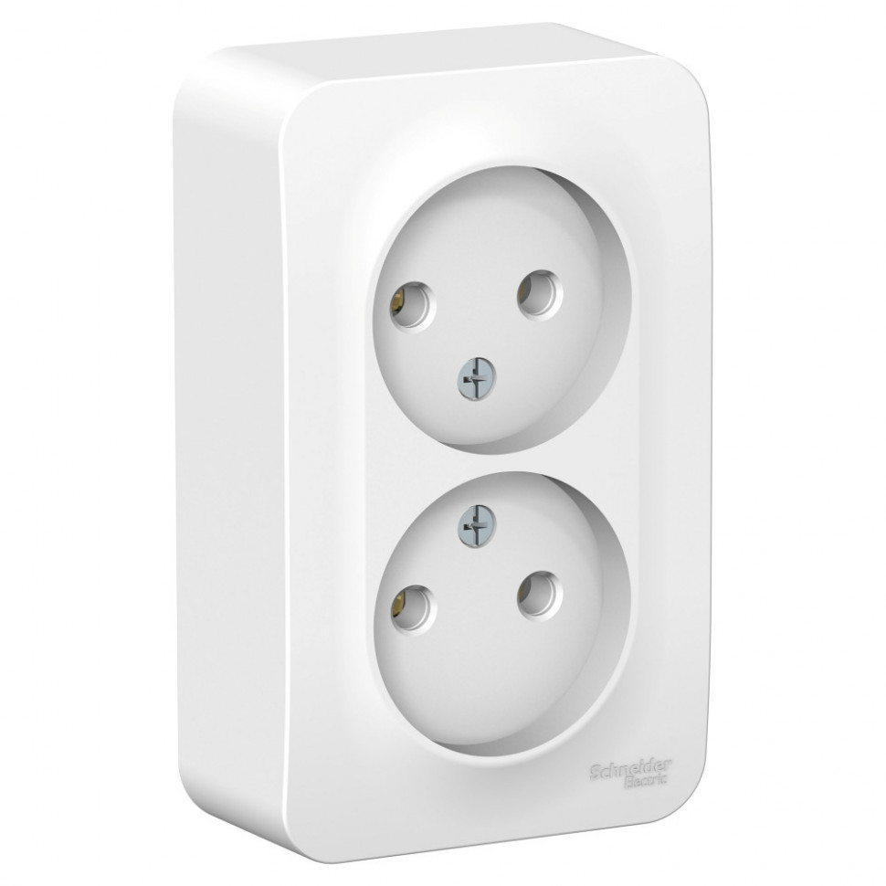 Розетка двойная Systeme Electric Blanca без заземления, с изолир. пластиной, белая 16А фото 1 — Multielectrika